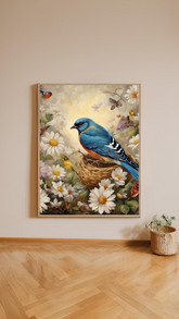 Watercolour artwork illustrating Matthew 10:31, featuring vibrant birds and flowers. The scene exudes a sense of peace and natural beauty, with colourful birds perched among blooming flowers, symbolising the verse&